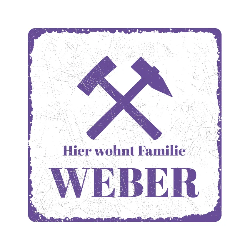 Vintage Schild mit Wunschtext in vielen Farben | 15 x 15 cm