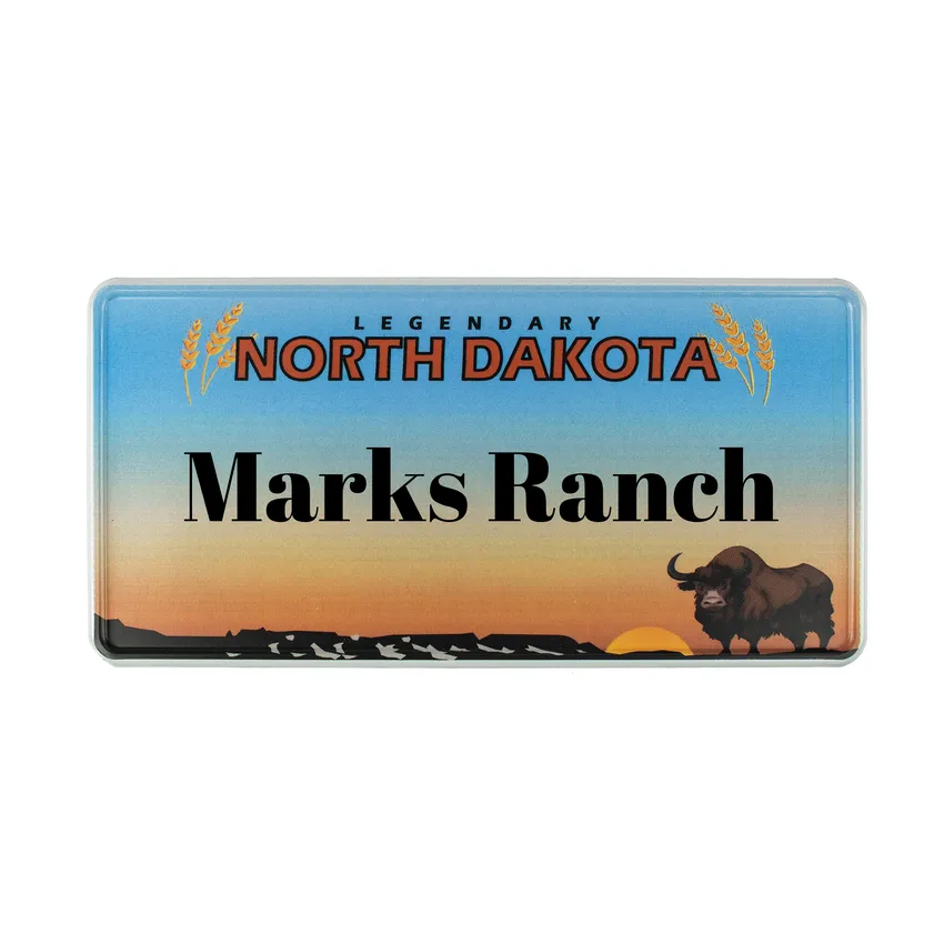 North Dakota - Plate mit Wunschtext in Folienschrift