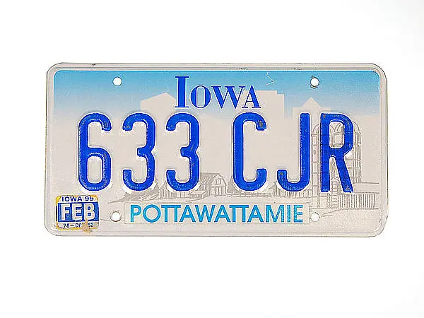 US-Nummernschild Iowa - original