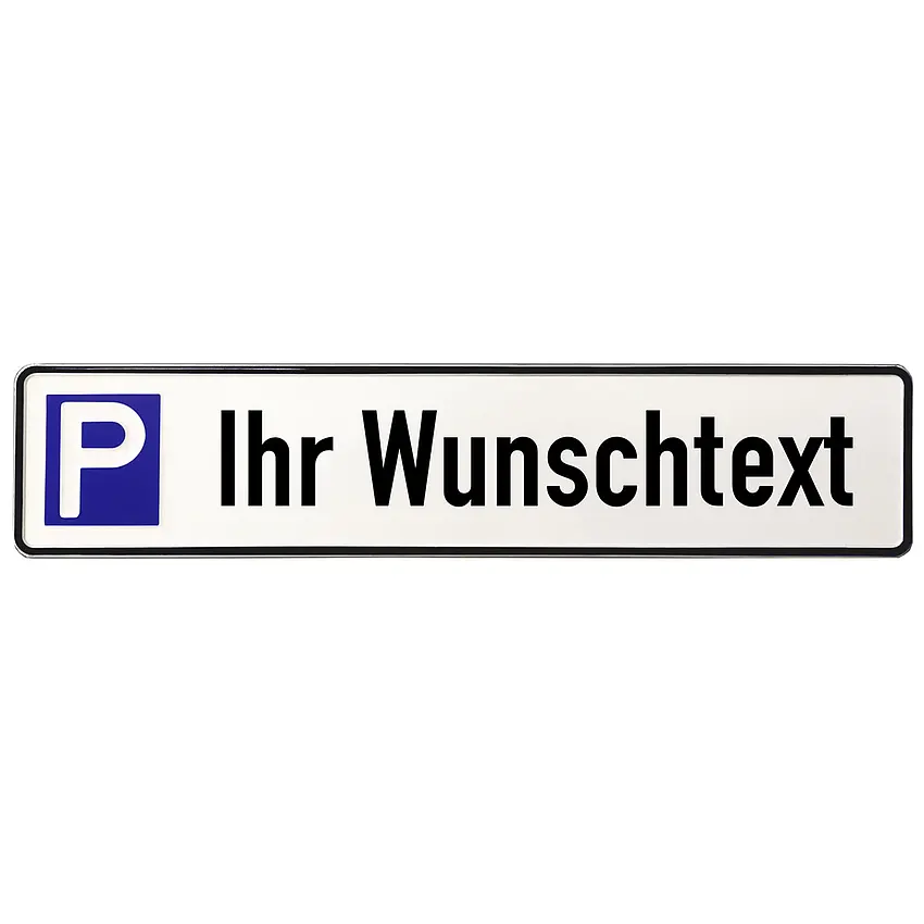 Parkplatzschild aus Aluminium | Wunschtext