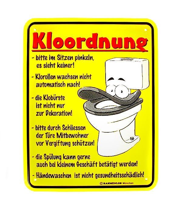 Funschild -Kloordnung-