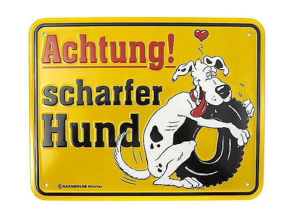 Funschild -ACHTUNG! Scharfer Hund-