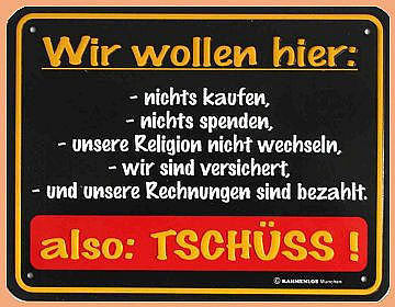 Funschild -Nichts kaufen-