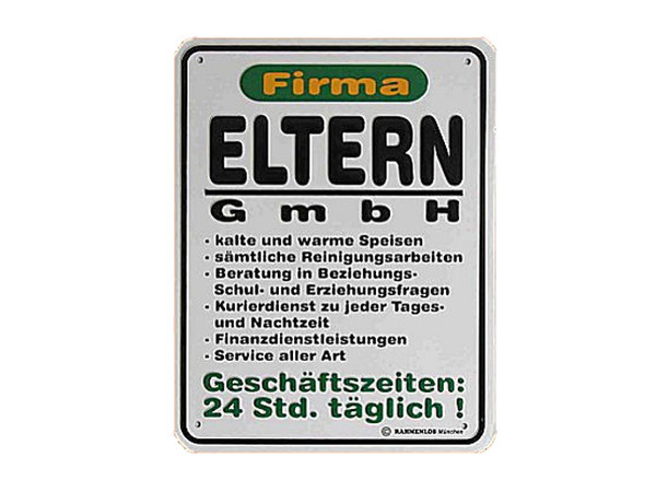 Funschild -Firma Eltern GmbH-