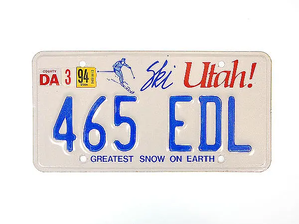 US Nummernschild Utah - Ski Greatest Snow on Earth - original