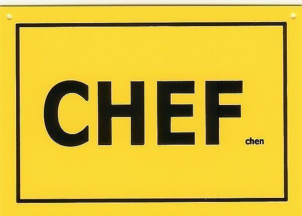 Schild als Postkarte: Chefchen