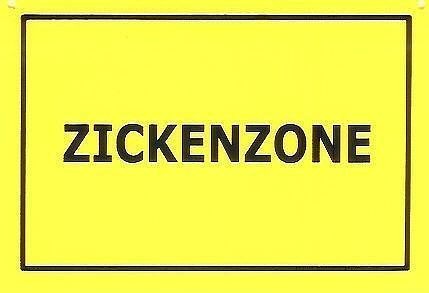 Schild als Postkarte: Zickenzone