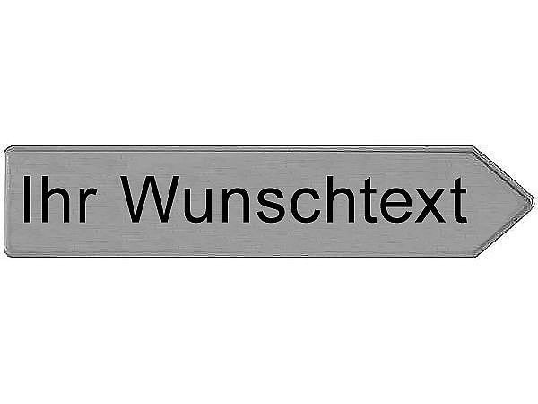 Metall Richtungspfeil - wei mit individueller Beschriftung 51 x 11,4 cm