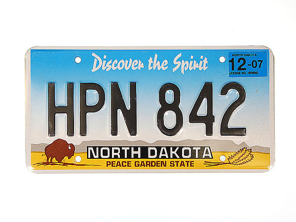 US Nummernschild North Dakota - Discover the Spirit - original
