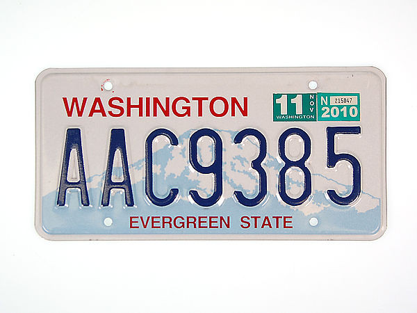 US-Nummernschild Washington - Evergreen State - original