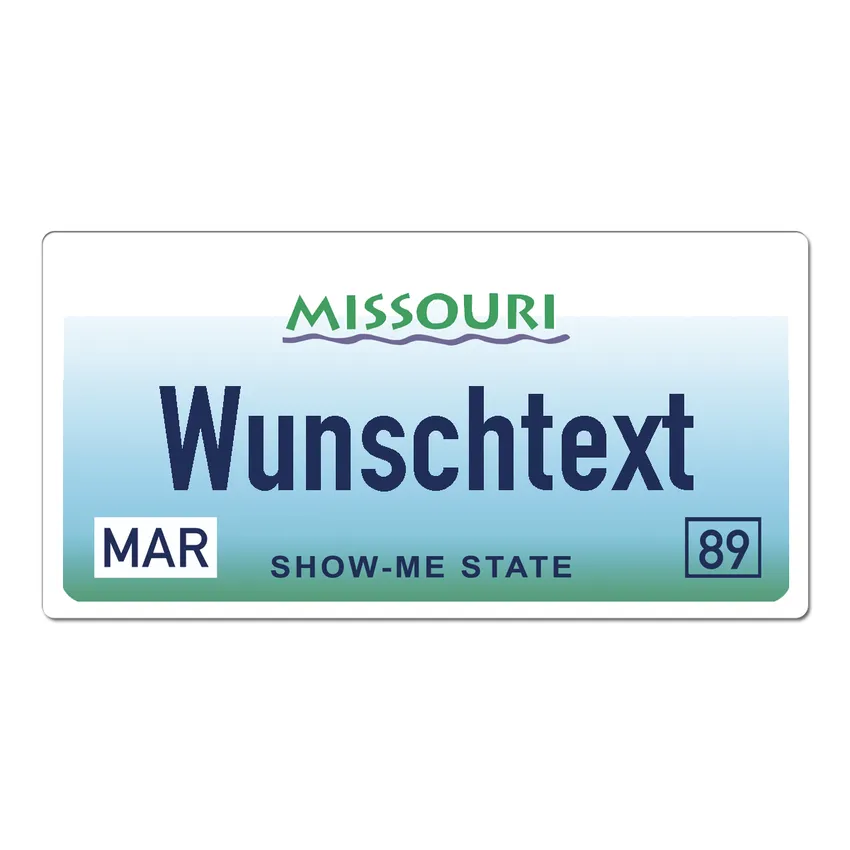 Missouri USA Fahrzeugschild mit individuellem Wunschtext bedruckt 30 x 15 cm