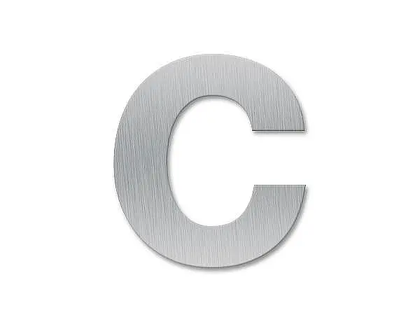 Kleinbuchstabe c - Schriftart Klassik aus Edelstahl