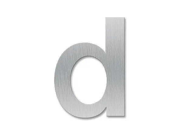 Kleinbuchstabe d - Schriftart Klassik aus Edelstahl