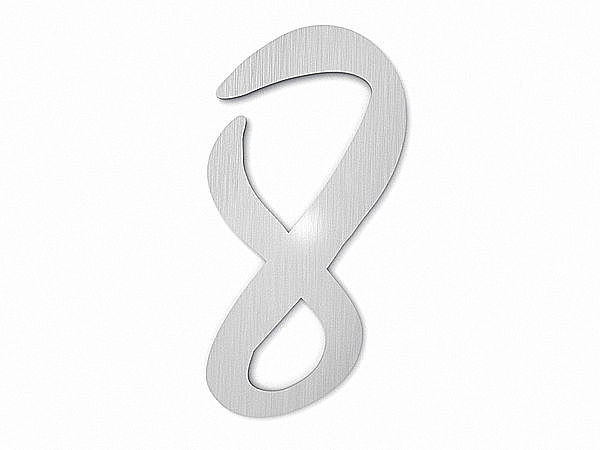 Hausnummer 8 - Schriftart Design aus Edelstahl - Staccato - 180 mm