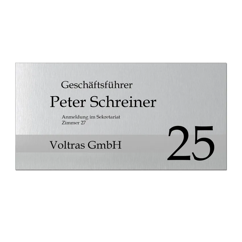 Aluminium Türschild - Namensschild Classic Line