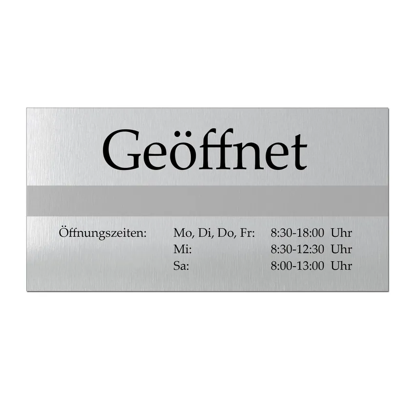 Öffnungszeiten Türschild - Geöffnet - ClassicLine - Größe: 20 x 10 cm