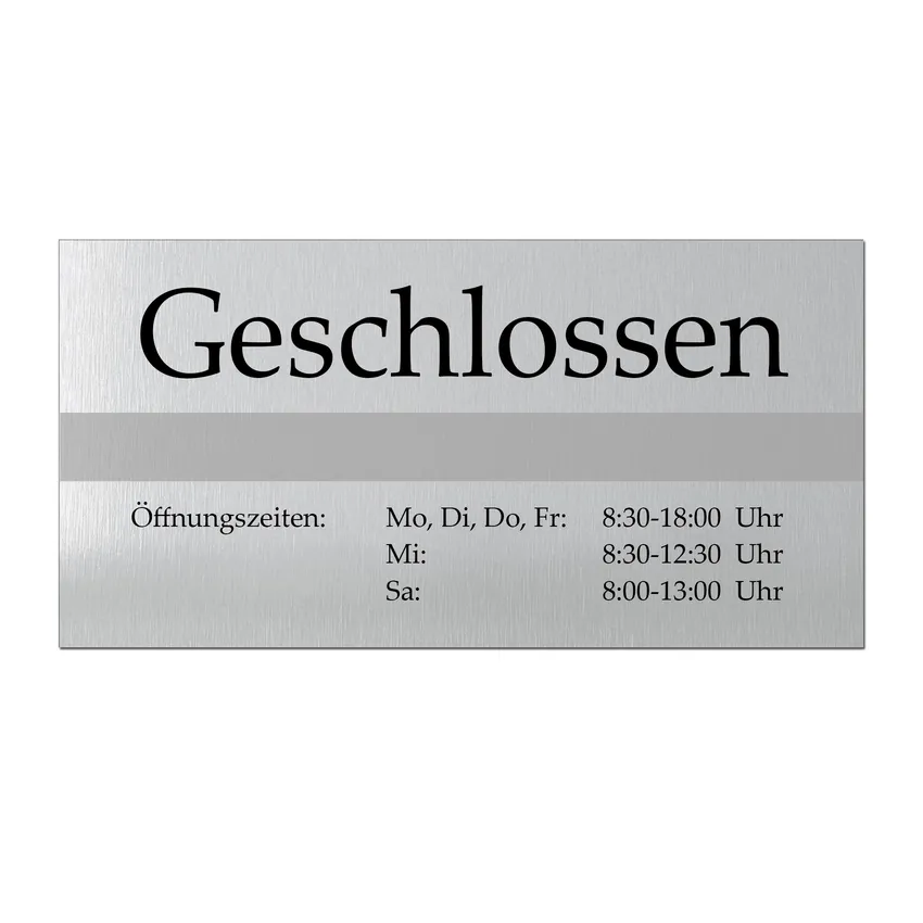 Ladenöffnungszeiten Türschild - Geschlossen - ClassicLine - Größe: 20 x 10 cm