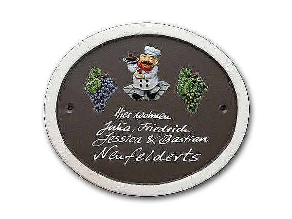 Keramik - Trschilder Klassik Art in braun 28x24 cm