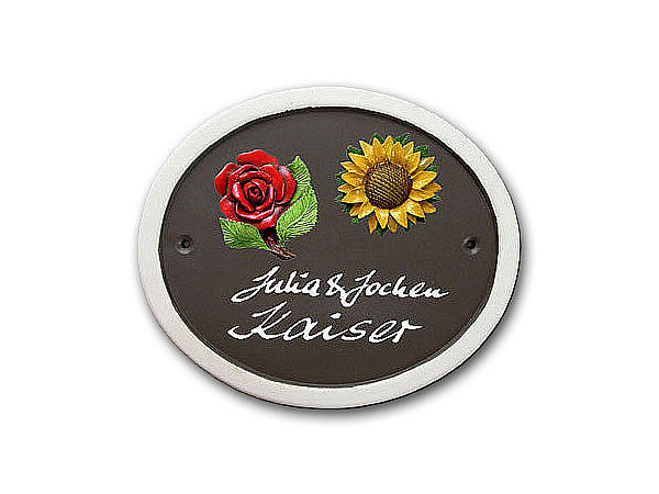 Keramik - Trschilder Klassik Art in braun 24x20 cm