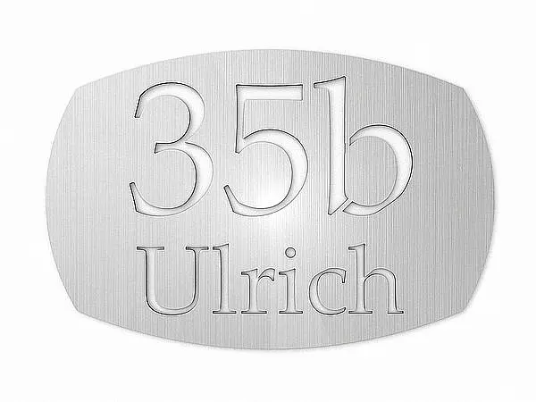 Edelstahl Hausnummer mit Familienname Typ 2