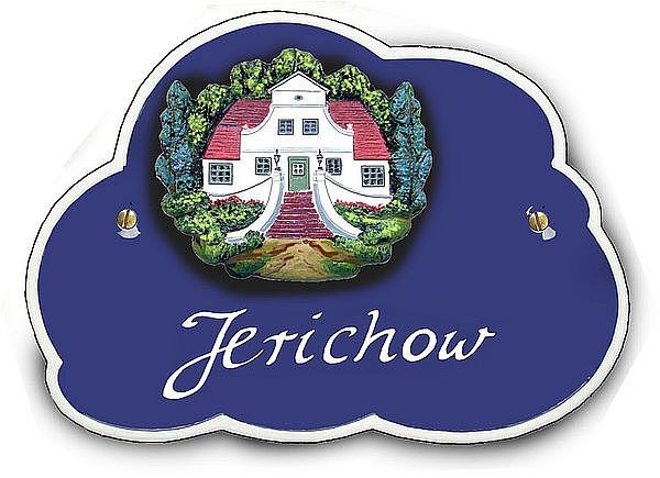 Arthelith Trschild Wolkentraum blau mit naturweien Rand - Gre: 14x10 cm