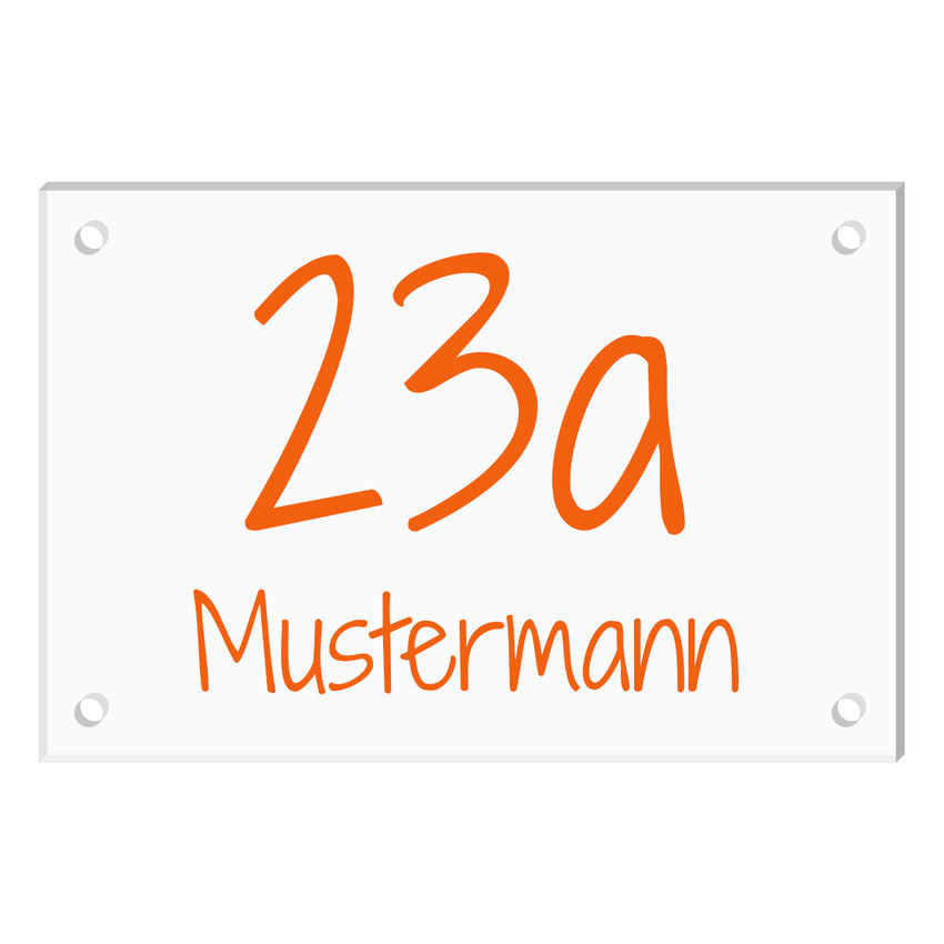 Hausnummer mit Name aus Acryl- Gre 300 x 200 mm [mittel]