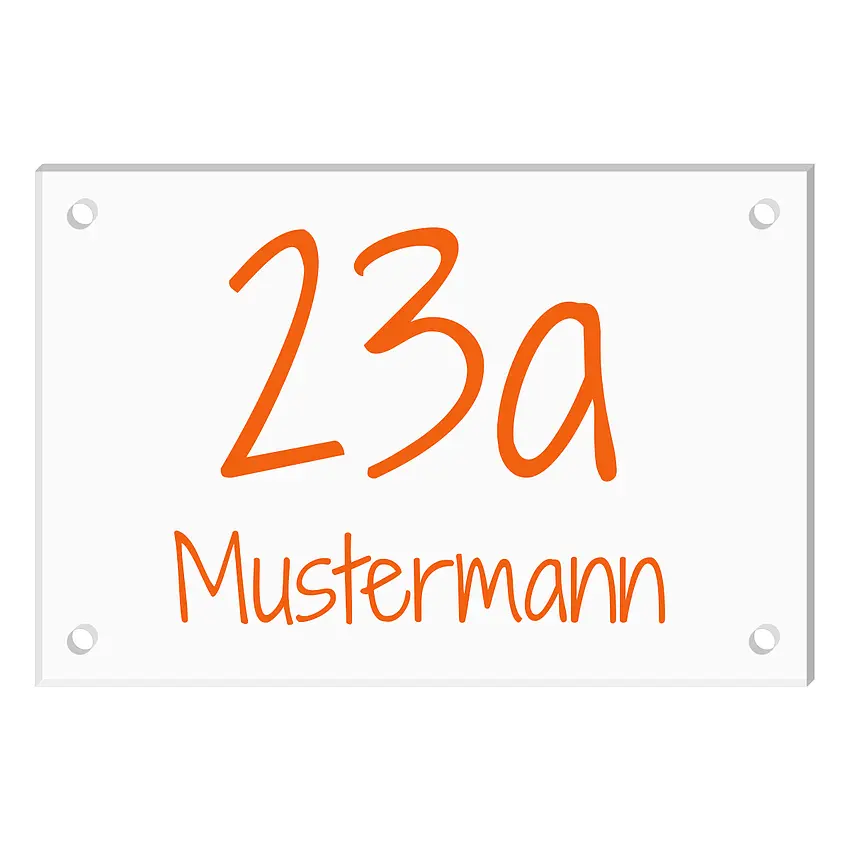 Hausnummer mit Name aus Acryl- Größe 30 x 20 cm [mittel]