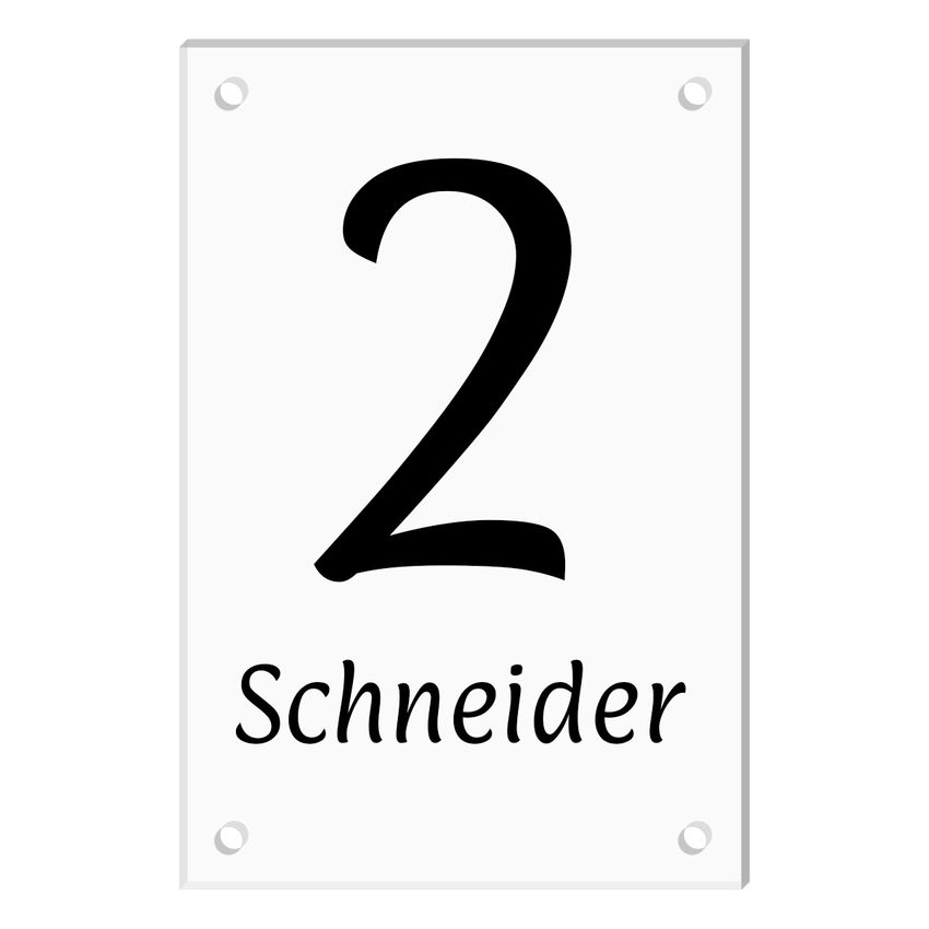 Moderne Hausnummer aus Acryl - Gre 200 x 300 mm [mittel]