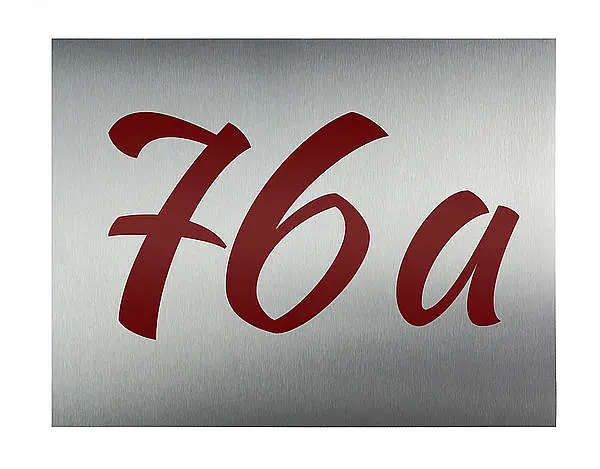 Edelstahlschild als Hausnummer 26 x 20 cm