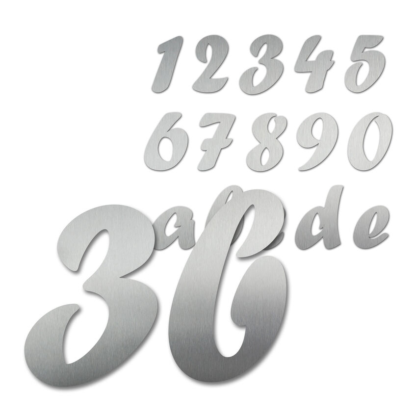 Hausnummern aus Edelstahl Schrift Forte 180 mm