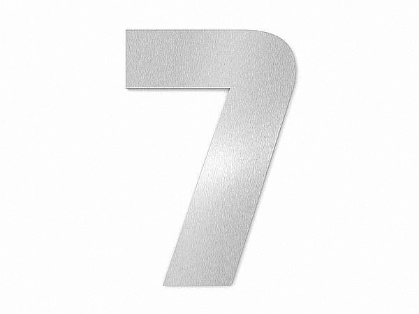 Hausnummer 7 - Schriftart Bauhaus aus Edelstahl
