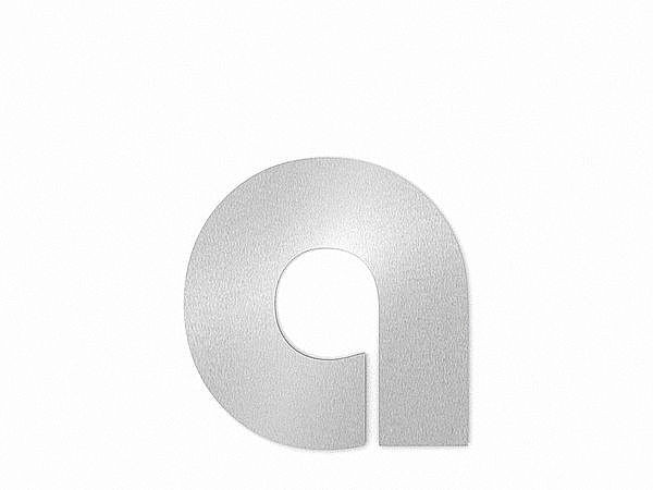 Kleinbuchstabe a - Schriftart Bauhaus aus Edelstahl