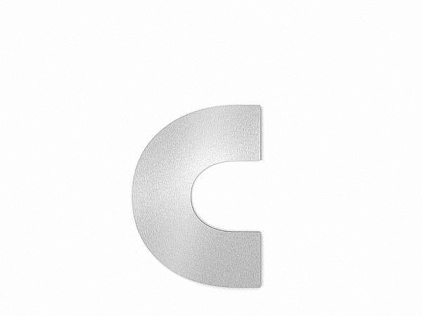 Kleinbuchstabe c - Schriftart Bauhaus aus Edelstahl