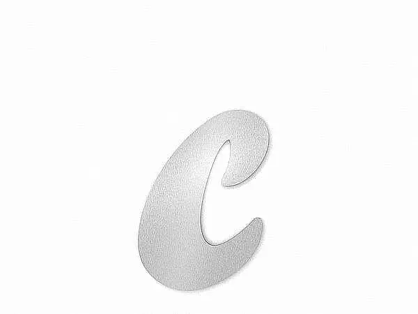 Edelstahl Hausnummer Buchstabe c in Forte Schrift