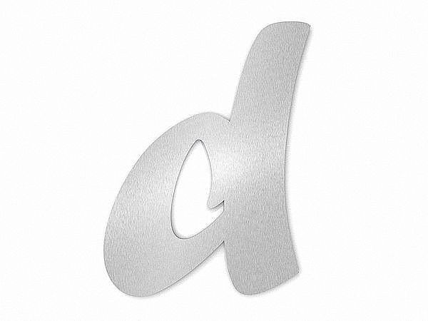 Edelstahl Hausnummer Buchstabe d in Forte Schrift
