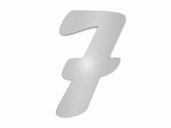 Edelstahl Hausnummer Ziffer 7 in Forte Schrift