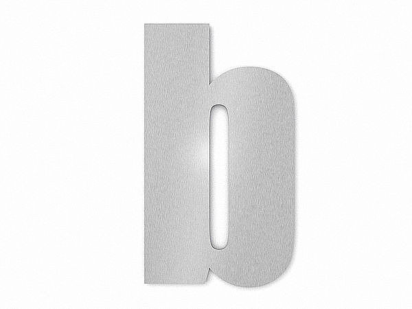 Moderne Edelstahl Hausnummer Buchstabe b in Schrift Impact