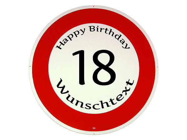 Verkehrsschild Happy Birthday Geschenk zum 18. Geburtstag