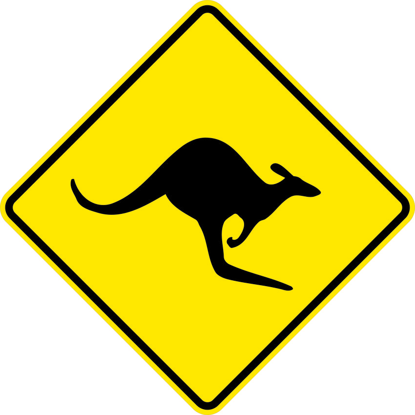 Verkehrsschild Känguru aus Australien