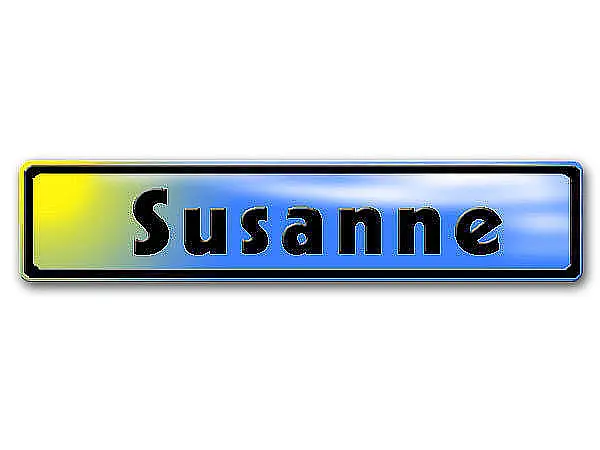 Namensschild gelb blau mit Name oder Wunschtext
