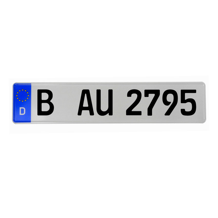Kennzeichen im deutschen Format für Fahrradträger