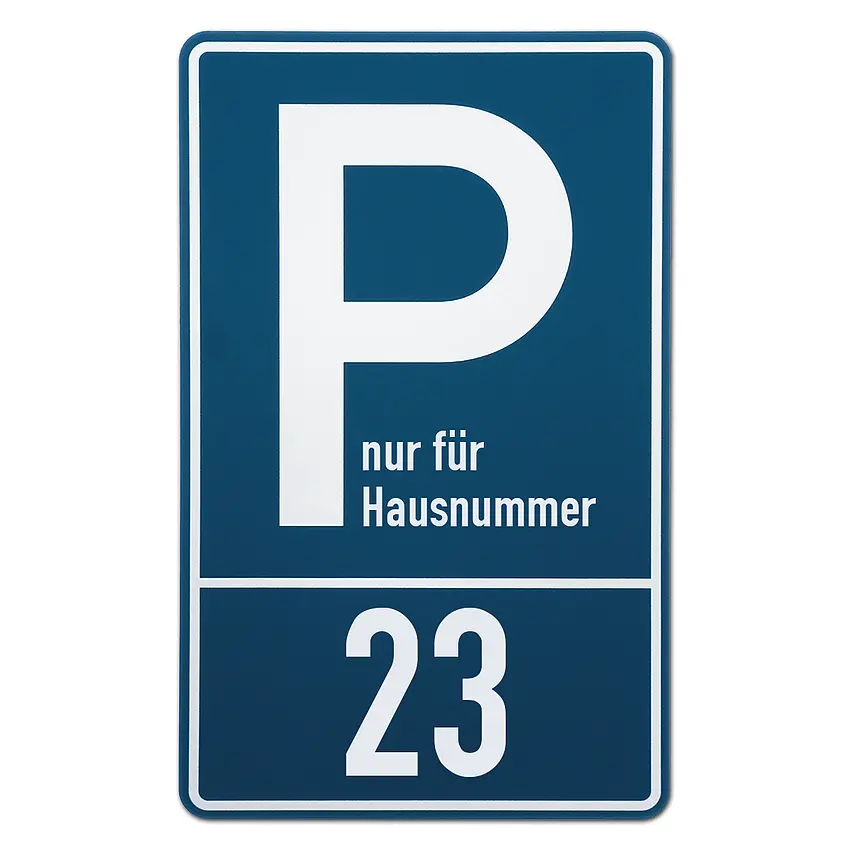 Proverdi GmbH Parkplatzschild mit Ihrer Hausnummer