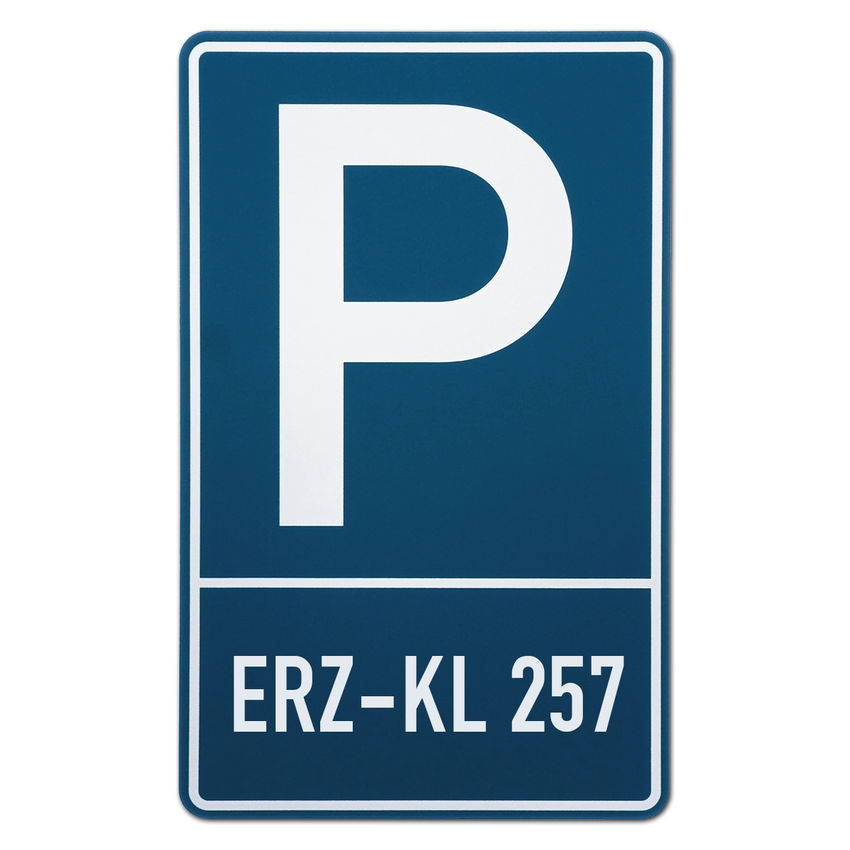 Parkplatzschild mit Ihrem Kennzeichen