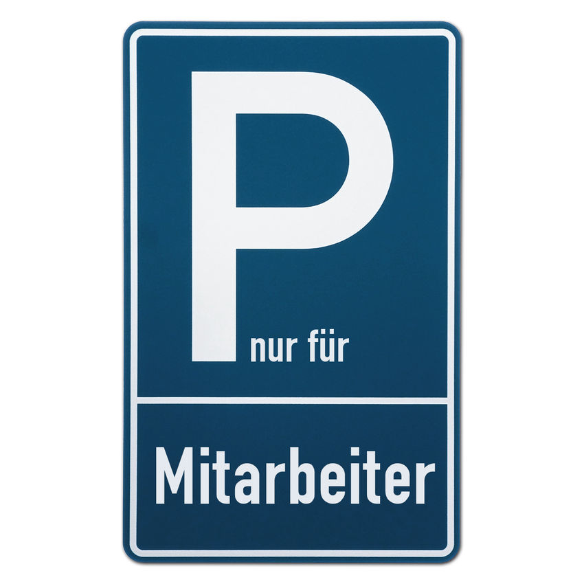 Parkplatzschild für Mitarbeiterparkplätze