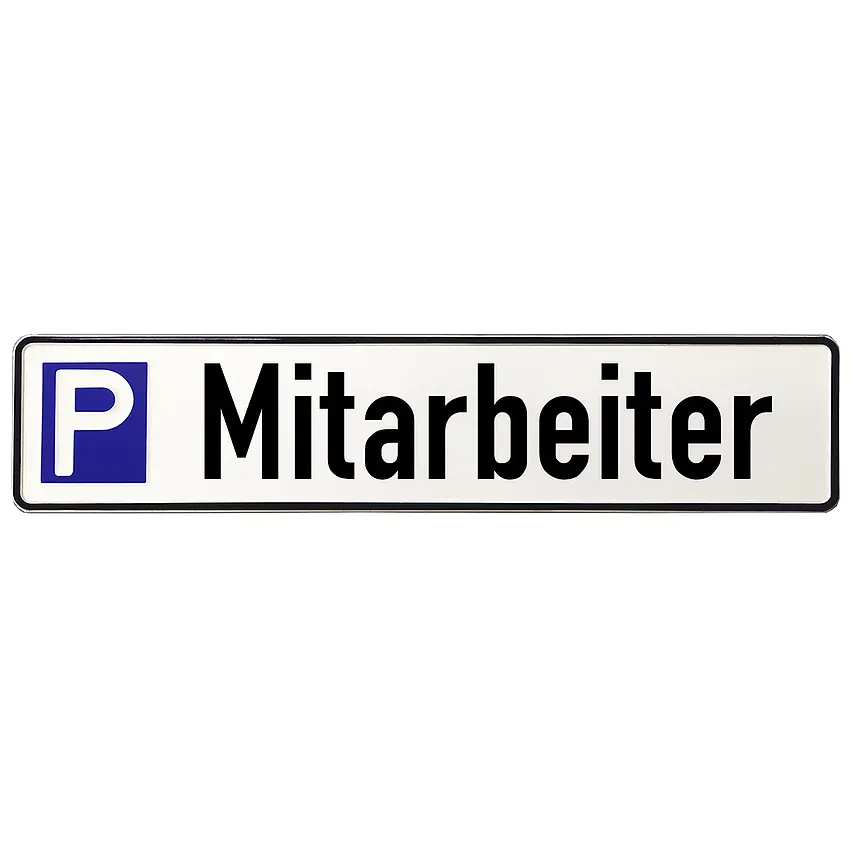 Parkplatzschild aus Aluminium | Mitarbeiter