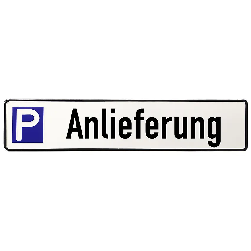 Parkplatzschild aus Aluminium | Anlieferung