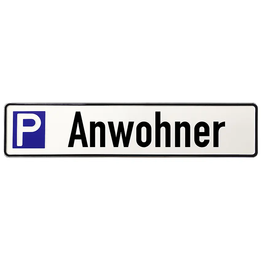 Parkplatzschild aus Aluminium | Anwohner