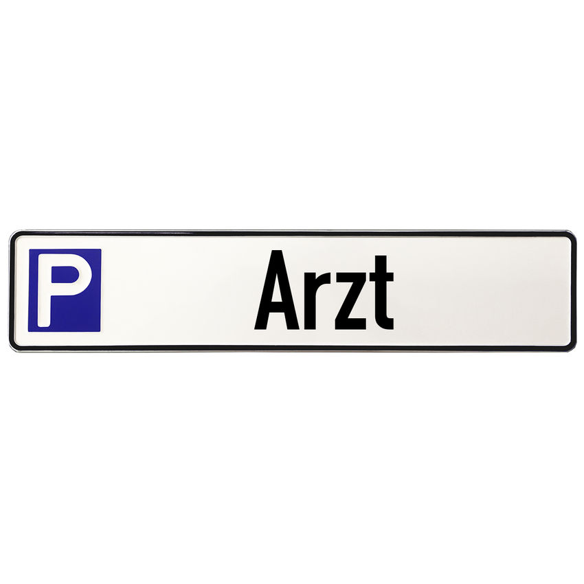 Schild Parkplatz aus Aluminium fr Arzt, rztehaus oder Arztpraxis