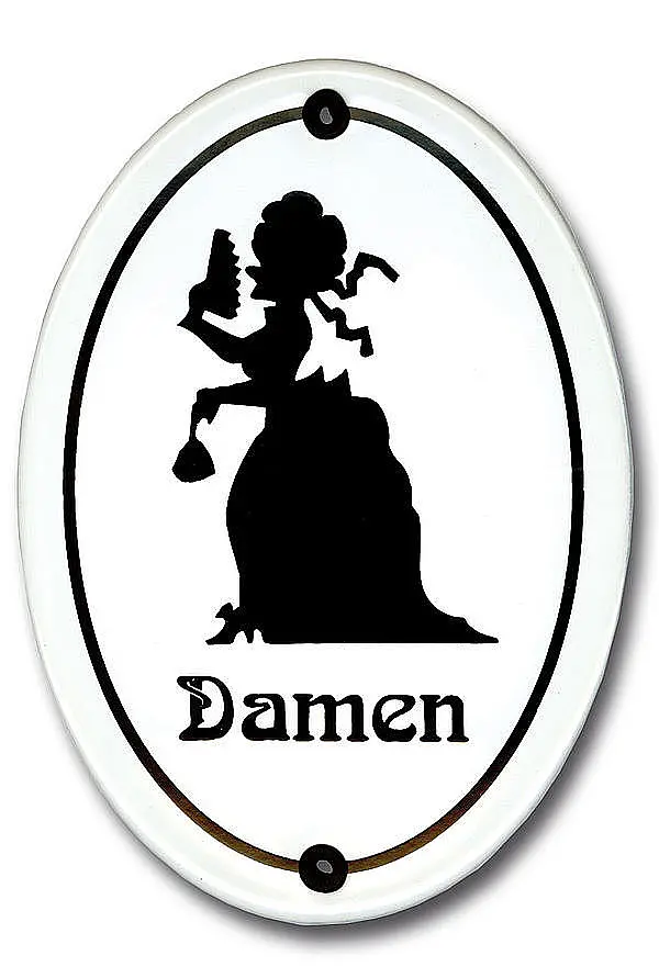 Muldenthaler Emaillierwerk Emaille-WC-Schild Damen - 10,5 x 15 cm