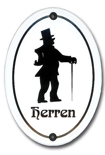 Emaille-WC-Schild Herren - 10,5 x 15 cm